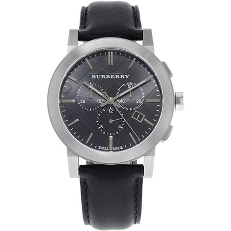 burberry matte black watch|Burberry Women's BU9356 Large Check Black Leather Strap .